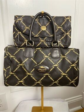 Longchamp Brown Satchel with Gold Chain with matching wallet.